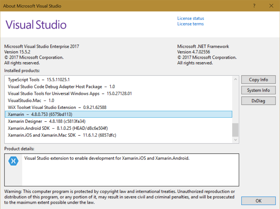 Visual Studio version